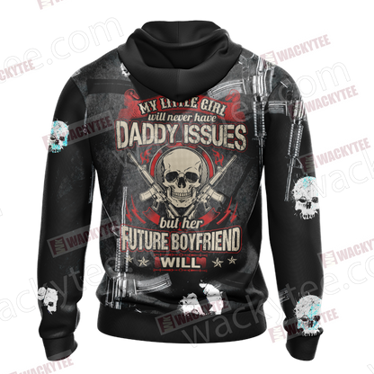 US Army Veteran My Little Girl Will Never Have Daddy Issues Unisex 3D Hoodie