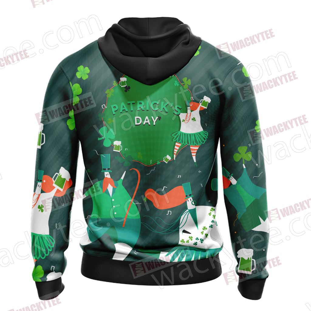 Happy Saint Patrick's Day New Version Unisex Zip Up Hoodie Jacket