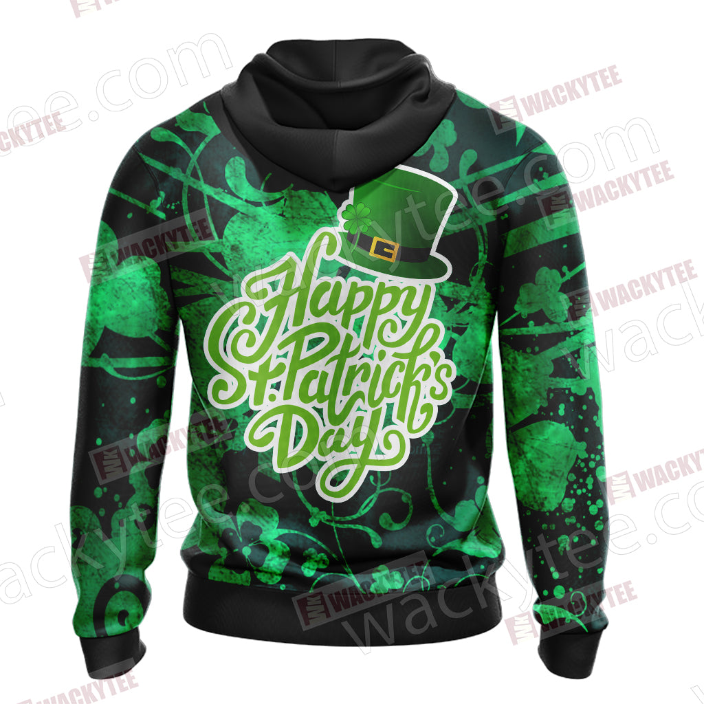 Happy Saint Patrick's Day New Look Unisex Zip Up Hoodie Jacket