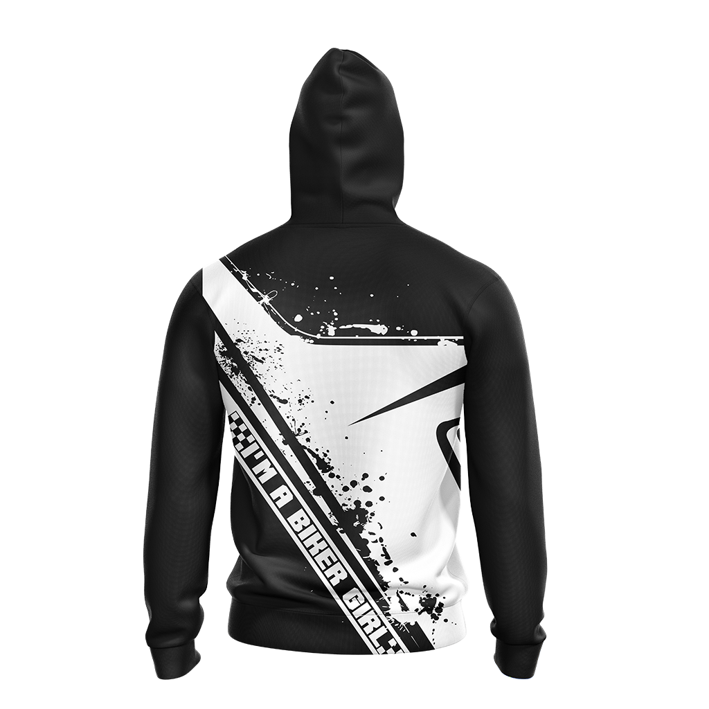 Biker Girl I Like It Hard Fast Loud Unisex Zip Up Hoodie