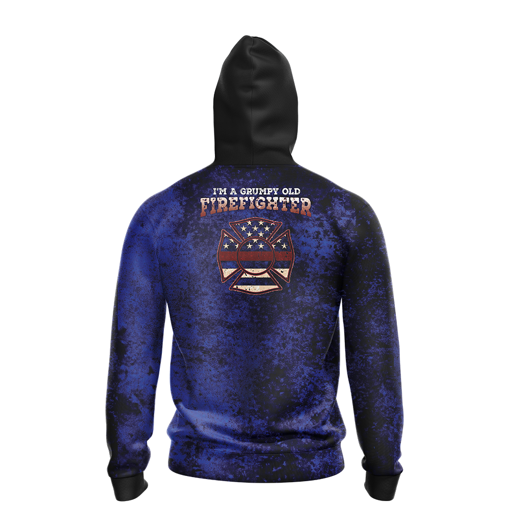 I'm Grumpy Old Firefighter My Level Of Sarcasm Depends On Your Level Of Stupidity Unisex Zip Up Hoodie