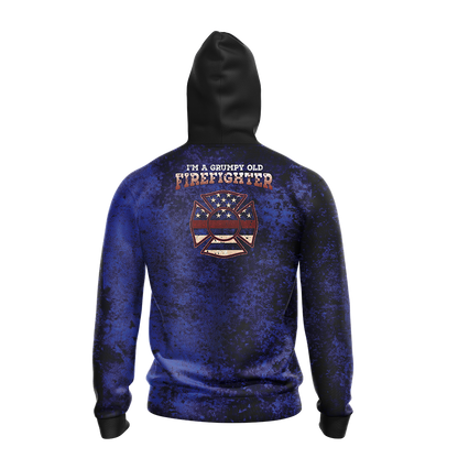 I'm Grumpy Old Firefighter My Level Of Sarcasm Depends On Your Level Of Stupidity Unisex Zip Up Hoodie