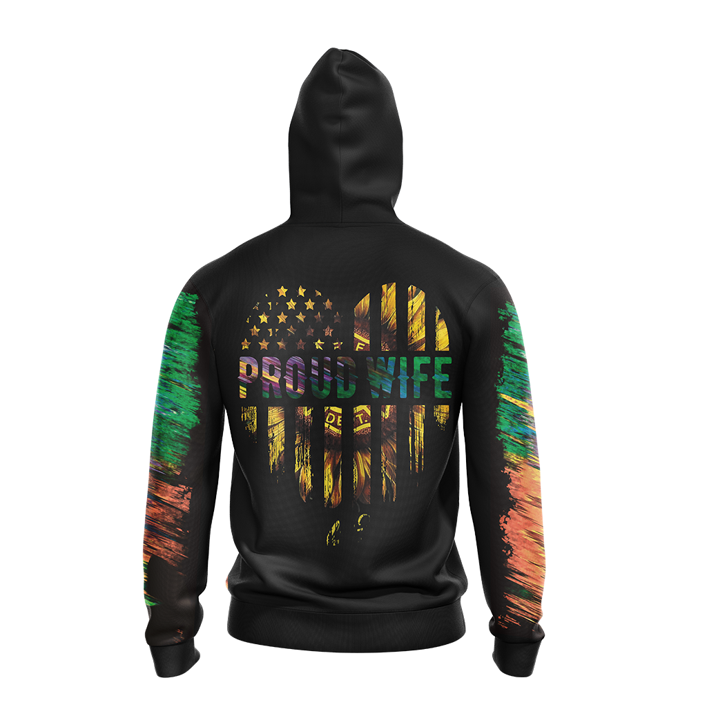 Proud Firefighter Wife Unisex Zip Up Hoodie