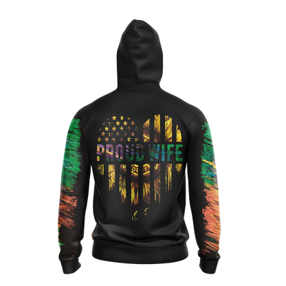Proud Firefighter Wife Unisex Zip Up Hoodie