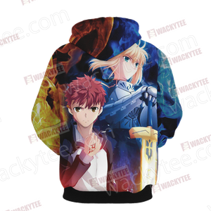 Fate/ Stay Night - Shirou Emiya and Saber 3D Hoodie