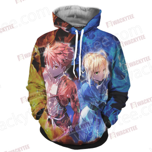 Fate/ Stay Night - Shirou Emiya and Saber 3D Hoodie