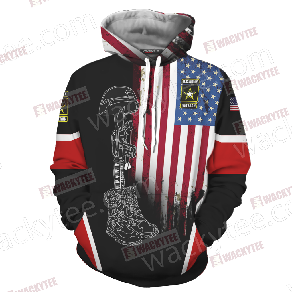 US Army Veteran Hornor The Fallen Unisex 3D Hoodie