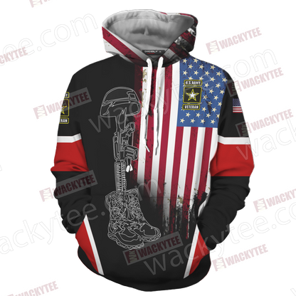 US Army Veteran Hornor The Fallen Unisex 3D Hoodie
