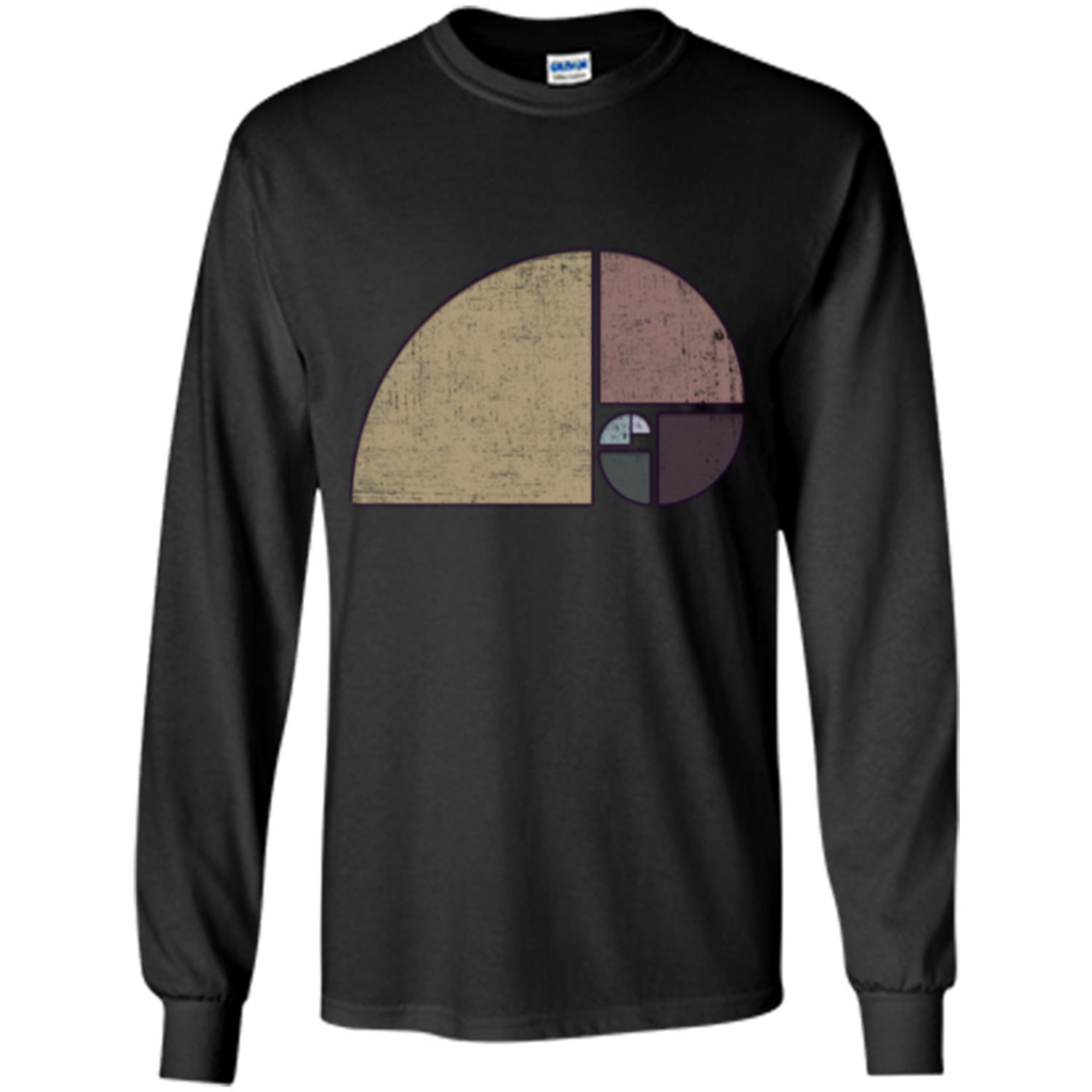 Distressed Geometric Fibonacci Spiral T-sihrt Black