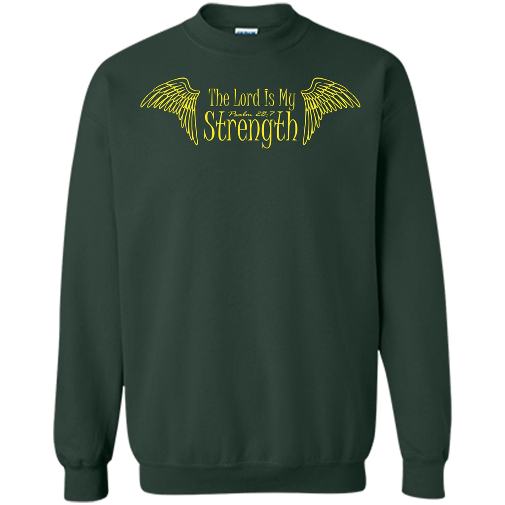 Christian T-shirt The Lord Is My Strength Forest Green