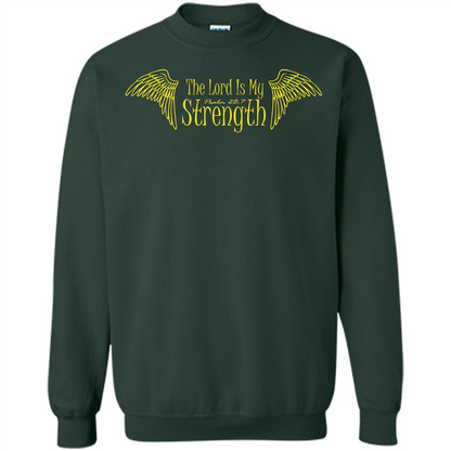 Christian T-shirt The Lord Is My Strength Forest Green
