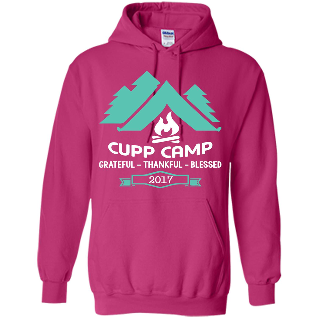 Camping T-shirt Cupp Camp Grateful - Thankful - Blessed 2017 Heliconia