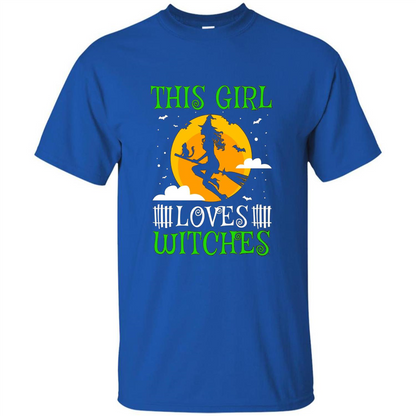 This Girl Loves Witches Witch Halloween T-Shirt Royal