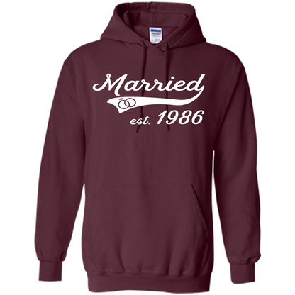 Married Since 1986 T-shirt Wedding Anniversary T-Shirt Maroon