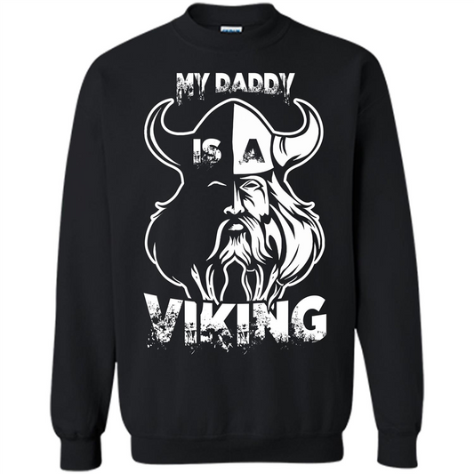 Family T-shirt My Daddy Is A Viking T-shirt Black