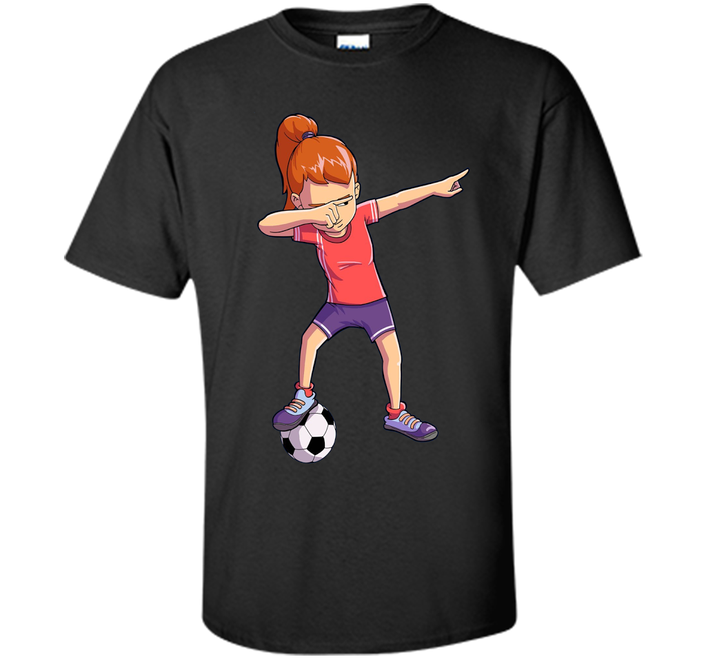Soccer Dabbing Girl Dab Dance T-shirt Funny Football Tee shirt Black
