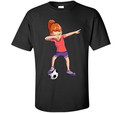 Soccer Dabbing Girl Dab Dance T-shirt Funny Football Tee shirt Black