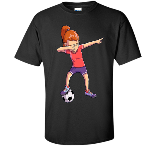 Soccer Dabbing Girl Dab Dance T-shirt Funny Football Tee shirt Black