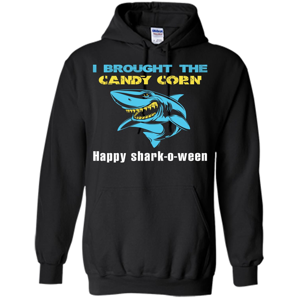 Shark T-shirt I Brought The Candy Corn Happy Shark-o-ween T-shirt Black