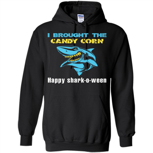 Shark T-shirt I Brought The Candy Corn Happy Shark-o-ween T-shirt Black
