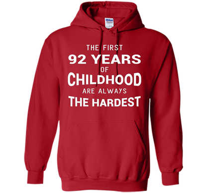 Funny 92nd Birthday Joke Gift 92 Years Old Novelty Gag Shirt cool shirt Red