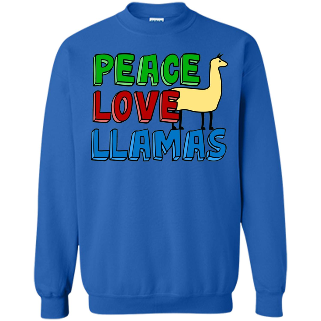 Peace Love Llamas T-shirt Royal