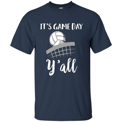 Volleyball Lovers T-shirt It's Game Day Y'all Tshirt Navy