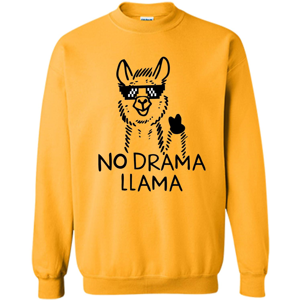 Funny No Drama Llama T-shirt Gold