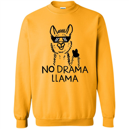 Funny No Drama Llama T-shirt Gold
