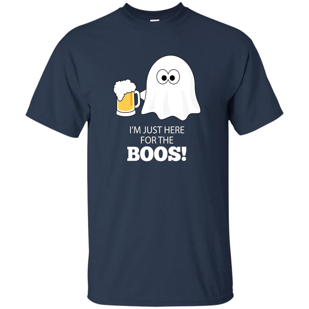 Halloween Drinking T-shirt I'm Just Here For The Boos Navy