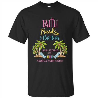 Ladies Beach Retreat 2017 T-shirt Faith Friends And Flip Flops Black