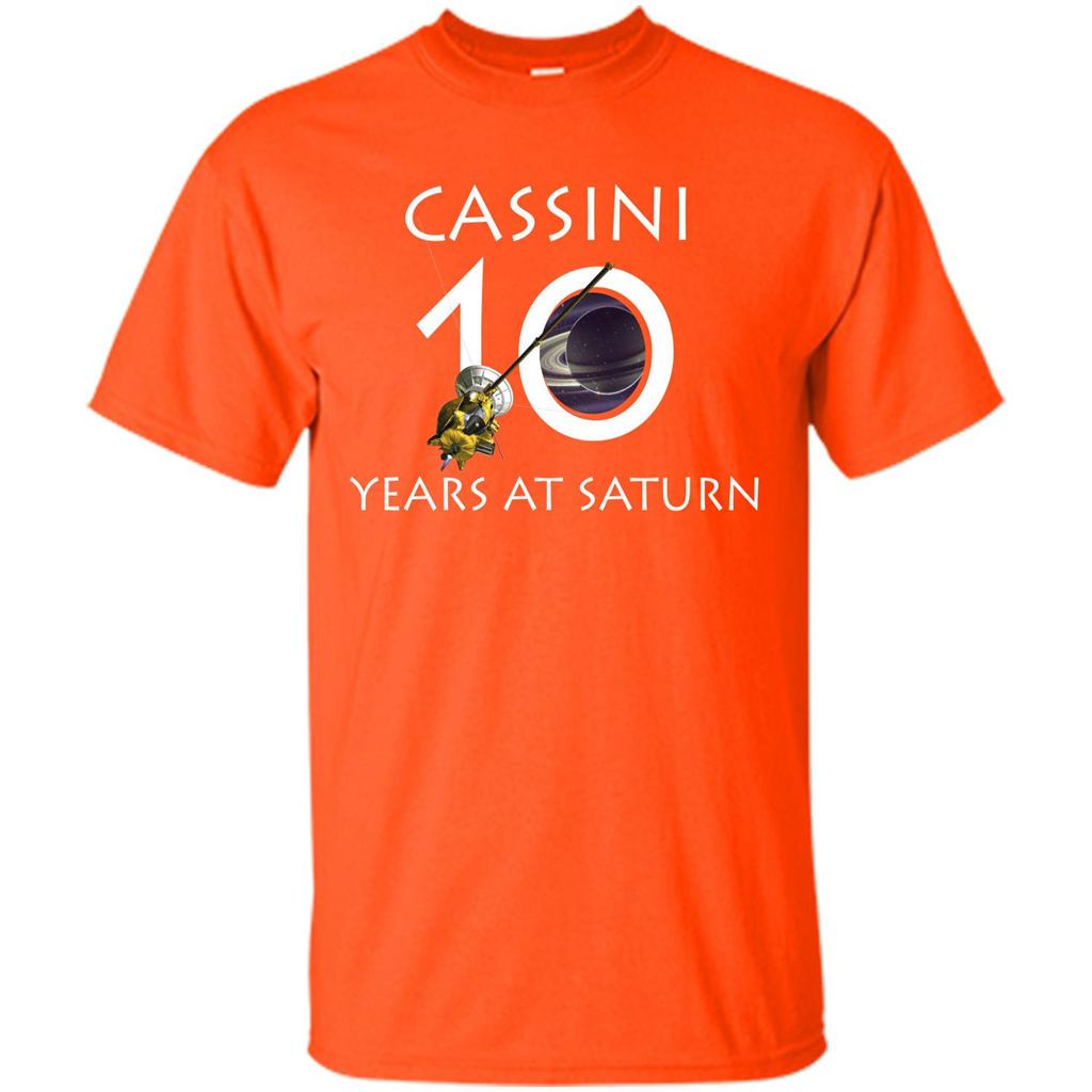 Cassini Grand Finale T-shirt Cassini 10 Years At Saturn T-shirt Orange