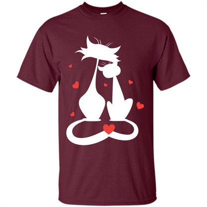 Cat Lover T-shirt Cat Couples Maroon