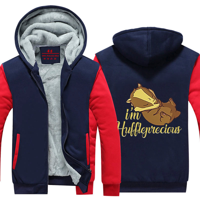 I'm Huffleprecious Harry Potter Winter Zip Hoodies Navy-Red