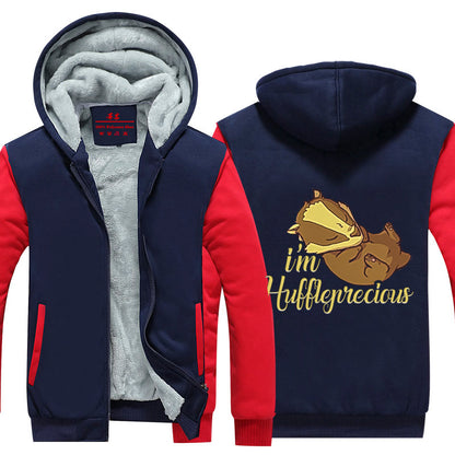 I'm Huffleprecious Harry Potter Winter Zip Hoodies Navy-Red
