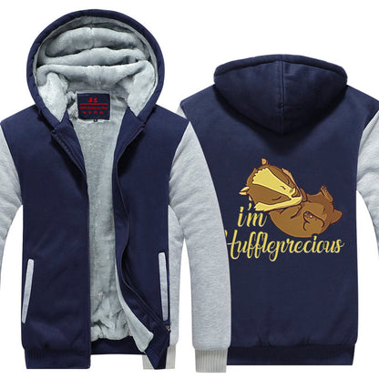 I'm Huffleprecious Harry Potter Winter Zip Hoodies Navy-White