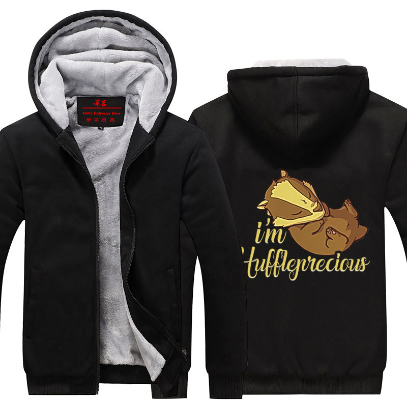 I'm Huffleprecious Harry Potter Winter Zip Hoodies Black-Black