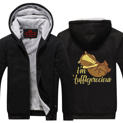 I'm Huffleprecious Harry Potter Winter Zip Hoodies Black-Black