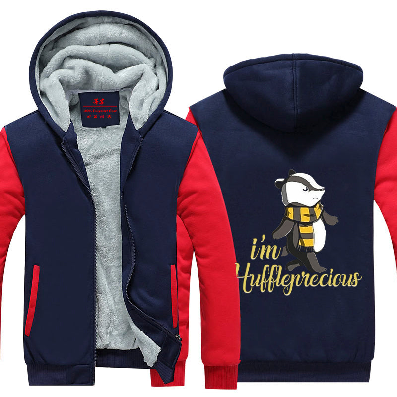 I'm Huffleprecious Harry Potter House Winter Zip Hoodies Navy-Red