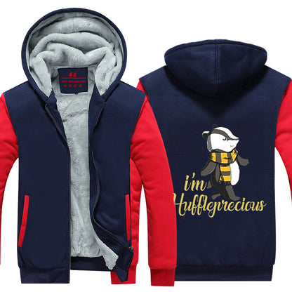 I'm Huffleprecious Harry Potter House Winter Zip Hoodies Navy-Red