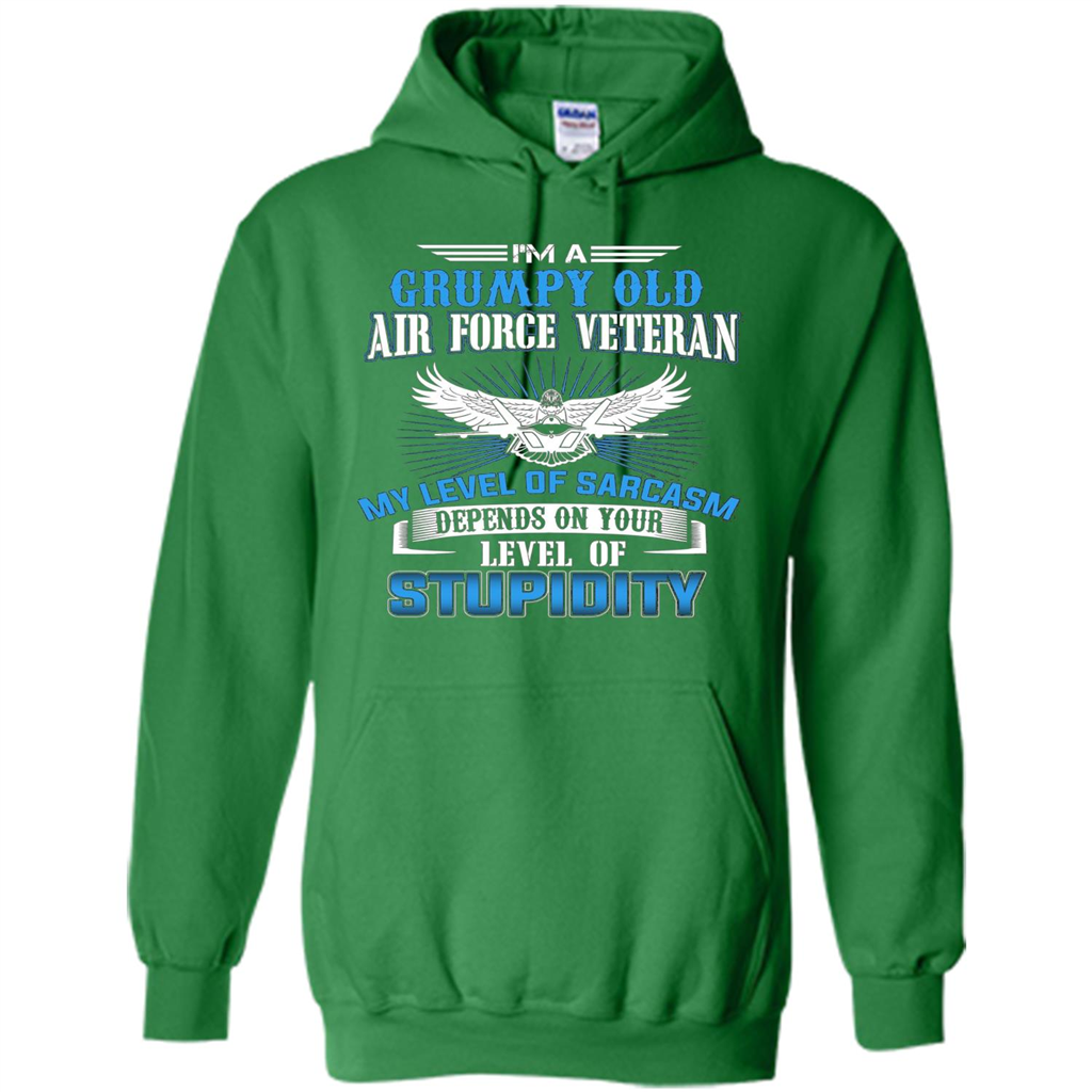 I'm A Grumpy Old Air Force Veteran T-shirt Irish Green