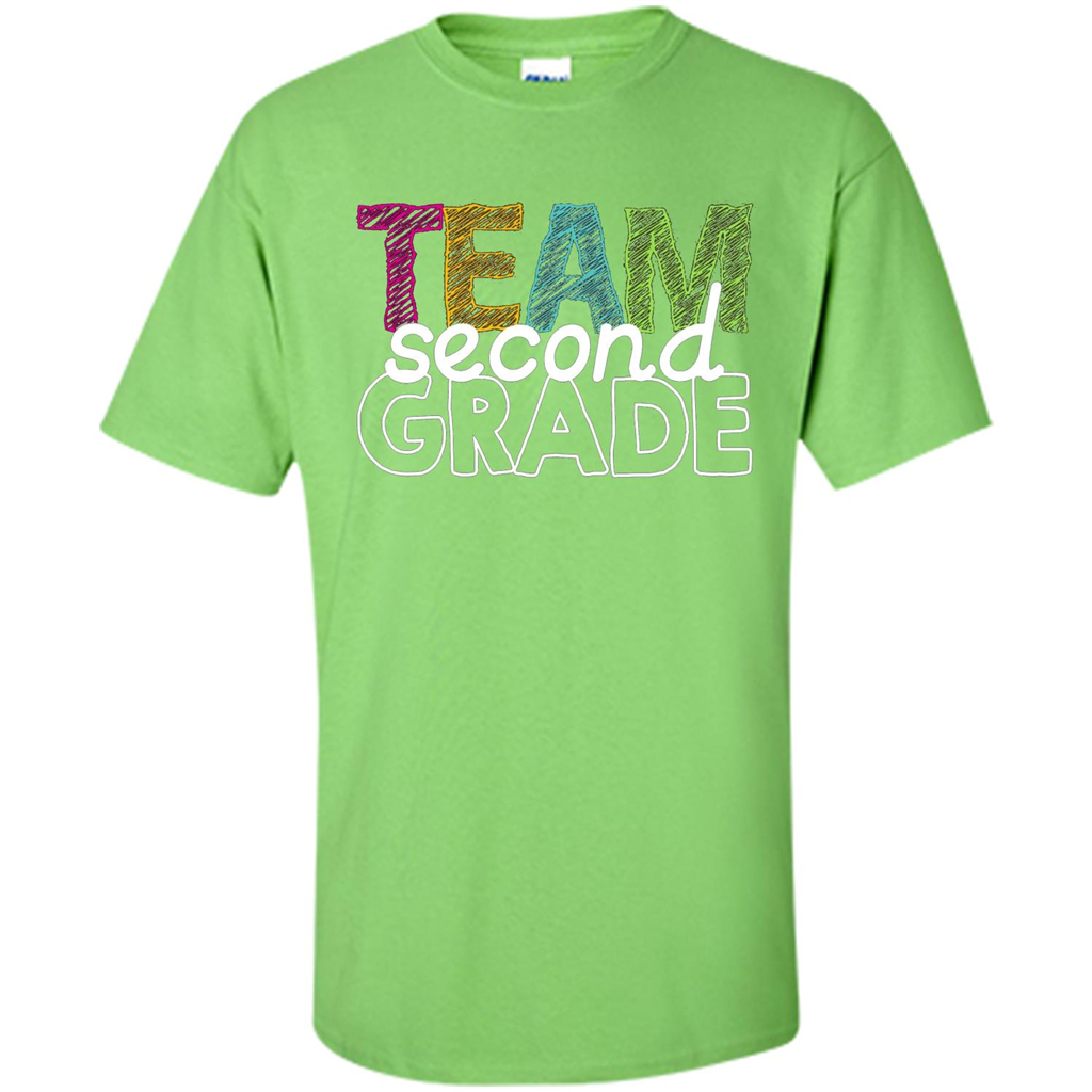 Team Second Grade Teacher T-Shirt Lime