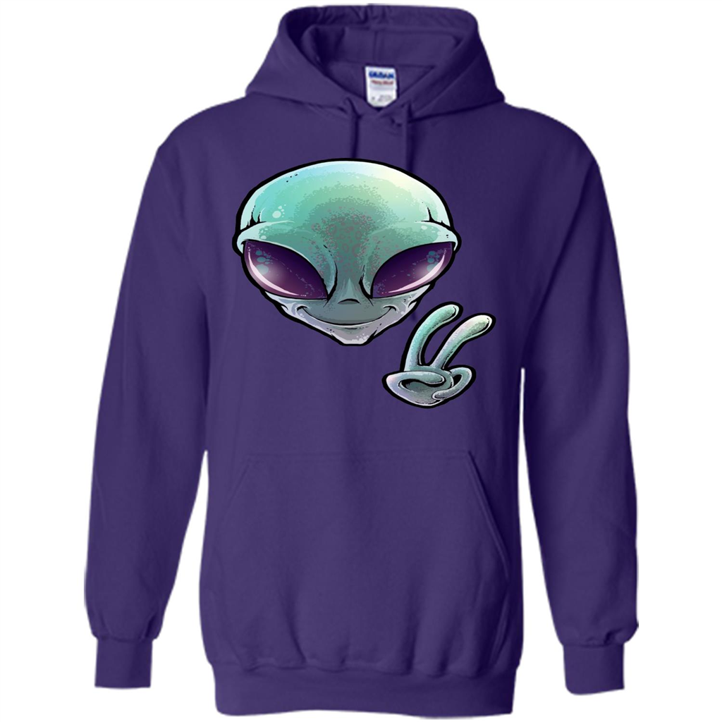 Peace Alien T-shirt Purple