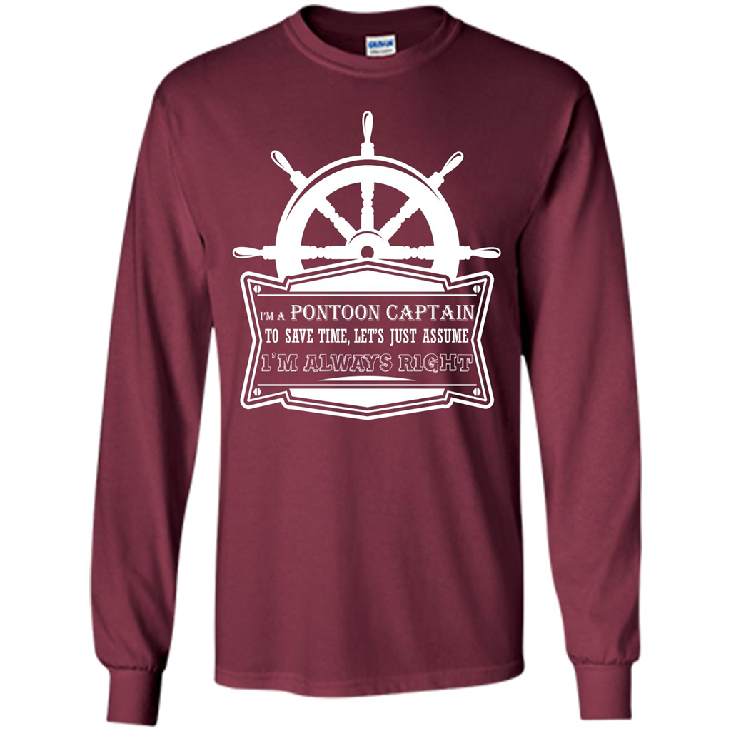 I'm A Pontoon Captain T-shirt Maroon