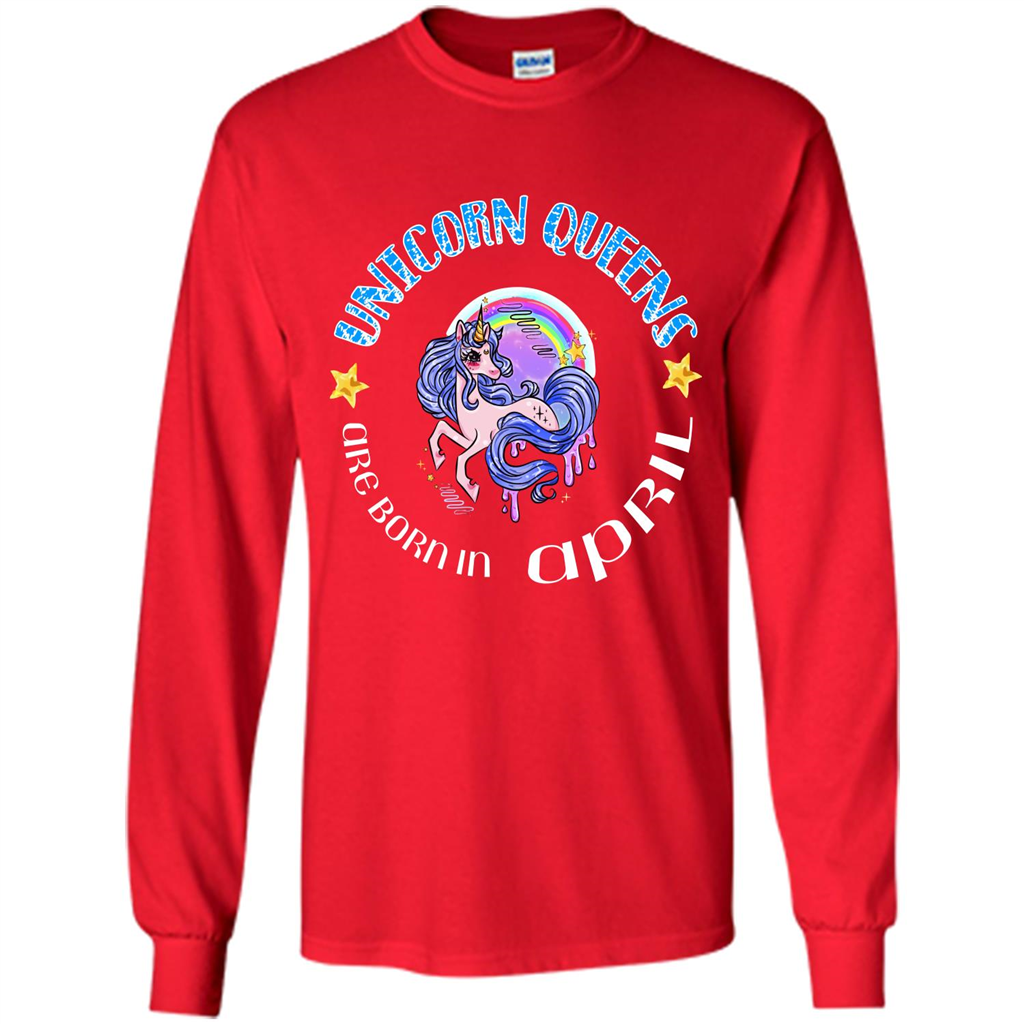 April Unicorn T-shirt Unicorn Queens Are Born April Red