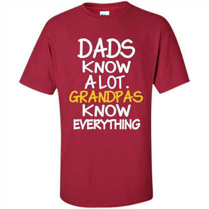 Fathers Day T-shirt Dads Know A Lot Grandpas Know Everything Cardinal