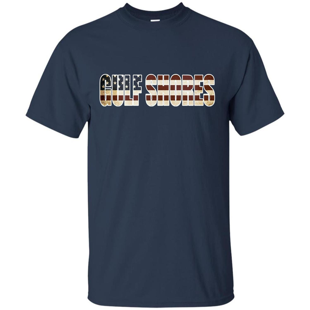 American T-shirt Straight Outta Gulf Shores US Flag Patriotic T-shirt Navy