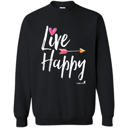 Inspirational Motivational Uplifting T-shirt Live Happy Black