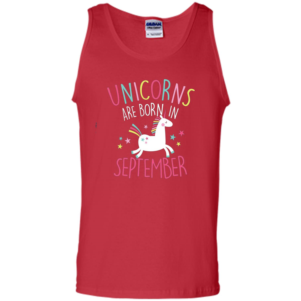 September Birthday T-Shirt Unicorns Are Born In September Red