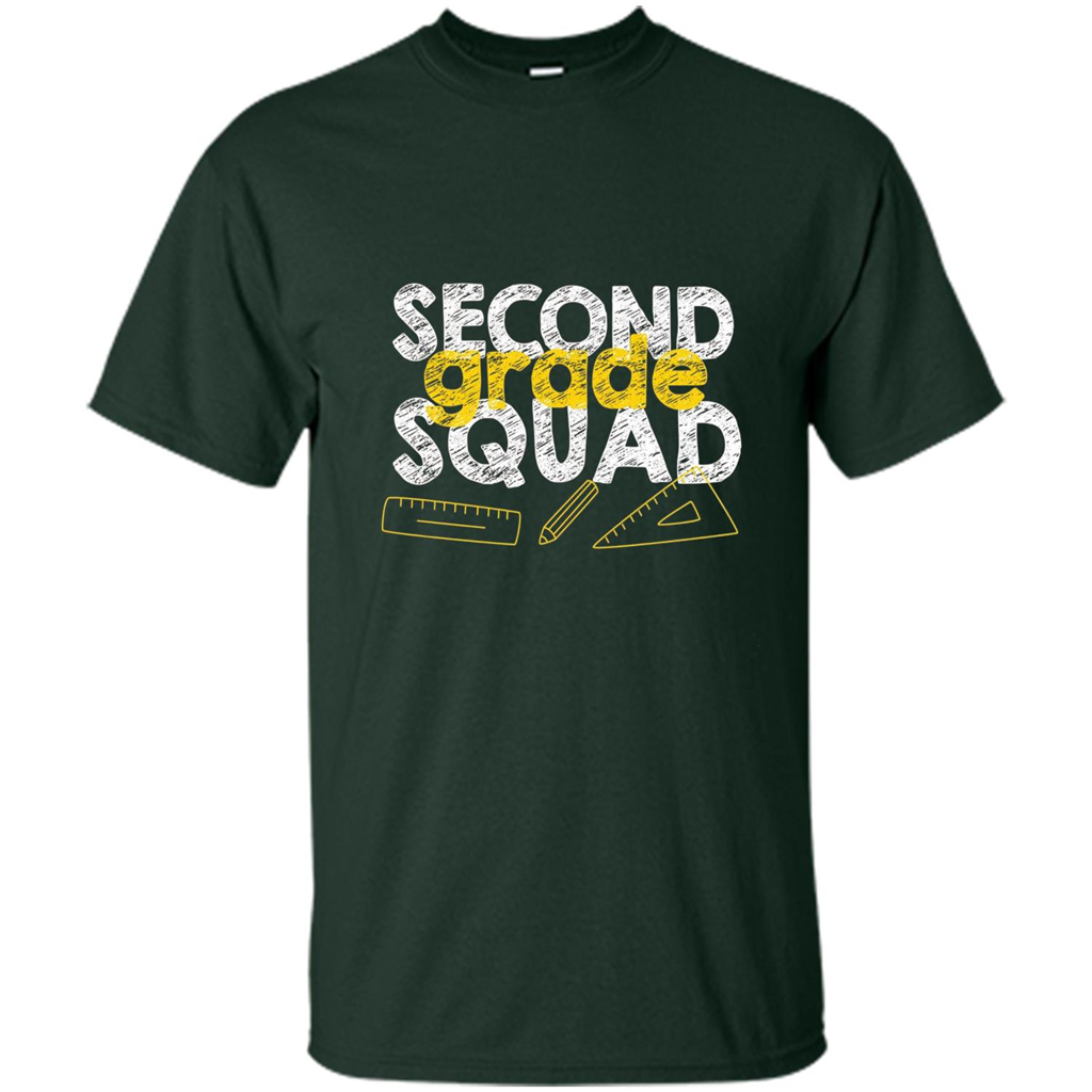 Second Grade Squad T-shirt Students Back To School T-shirt Forest Green